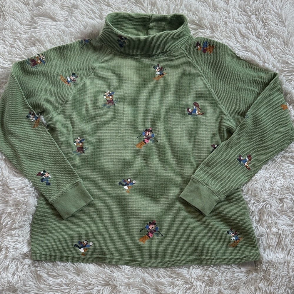 Disney Parks Snow Skiing Mickey & Friends Holiday Homestead Thermal Turtleneck